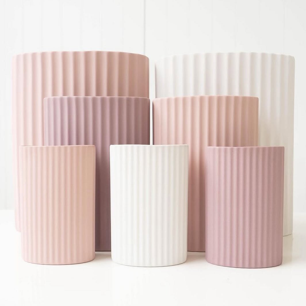 Ripple Oval Vase Snow Small