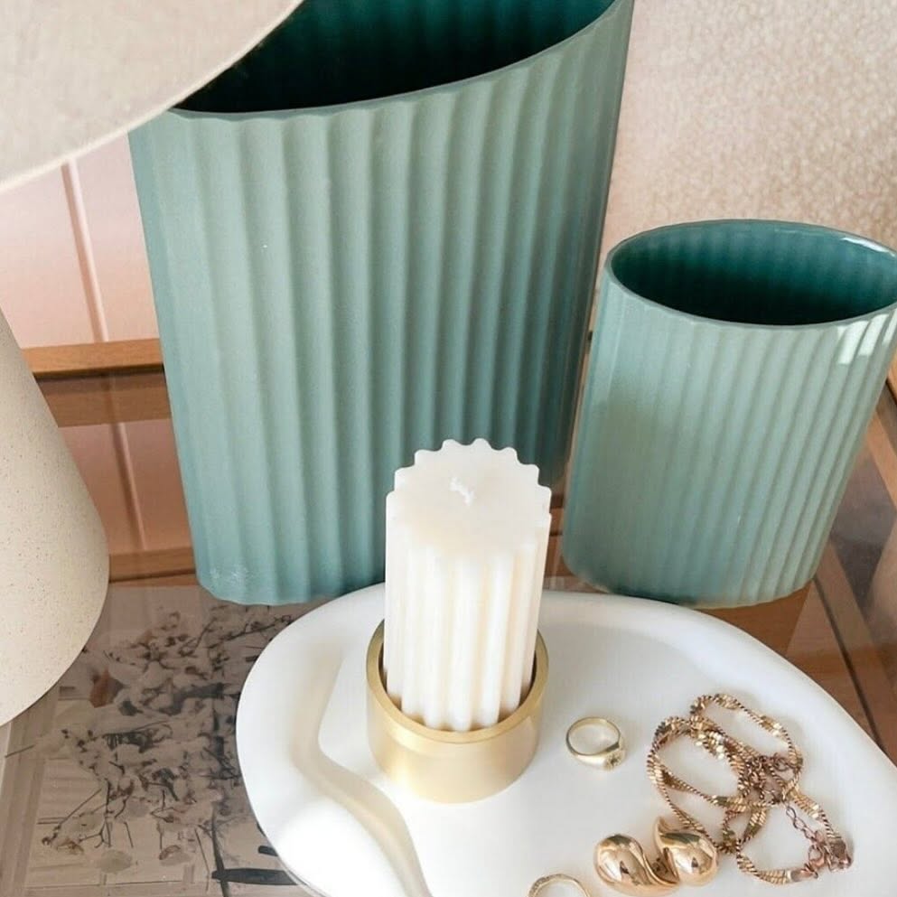Ripple Oval Vase Moss Medium
