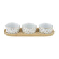 4Pc Xmas Bowls/Tray Cer/Bam 30x10cm White