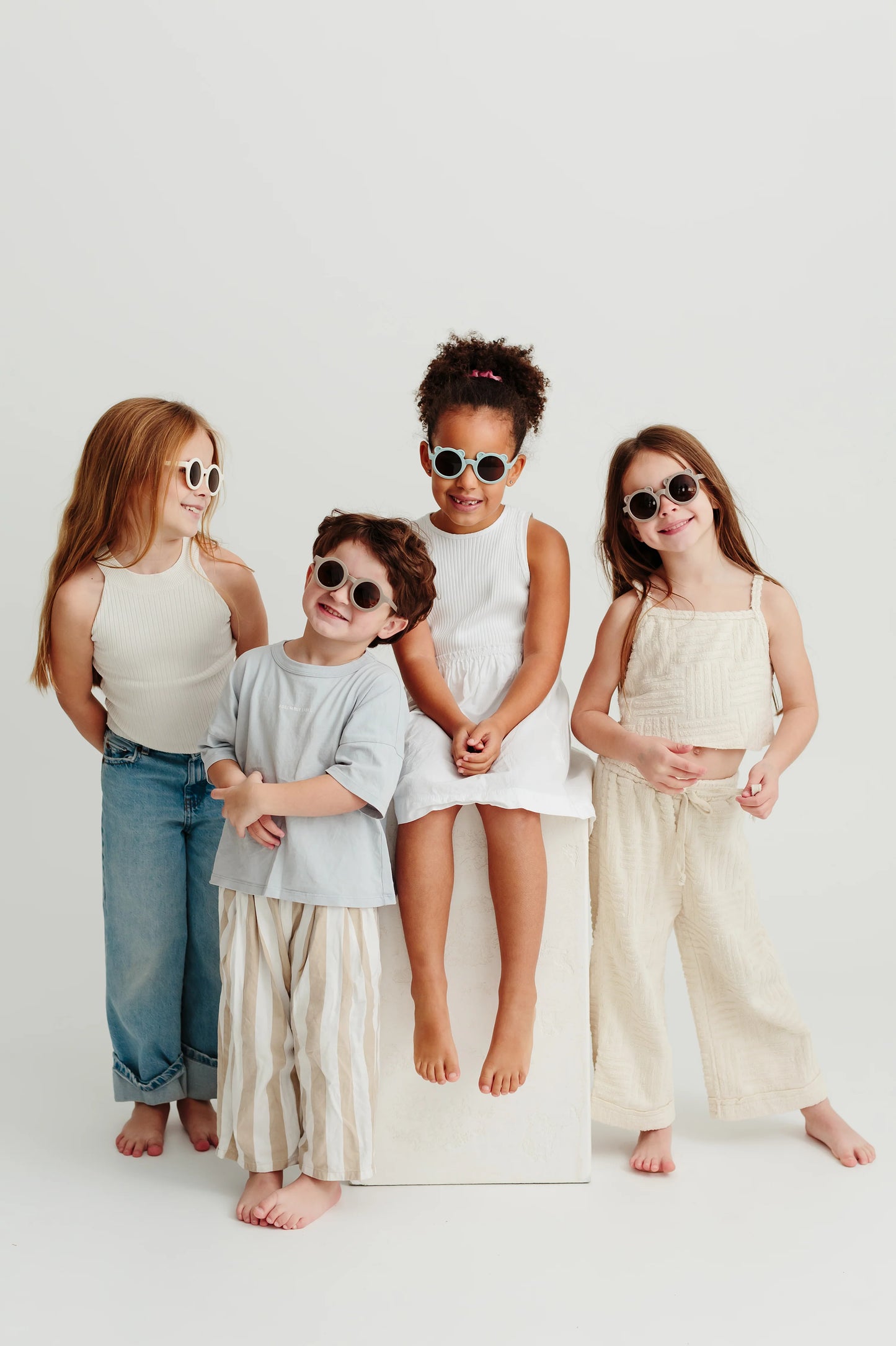 Littledrop Kids Shades Bear - Biscuit