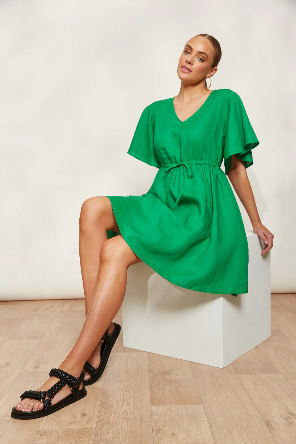 Halcyon Tie Dress Emerald