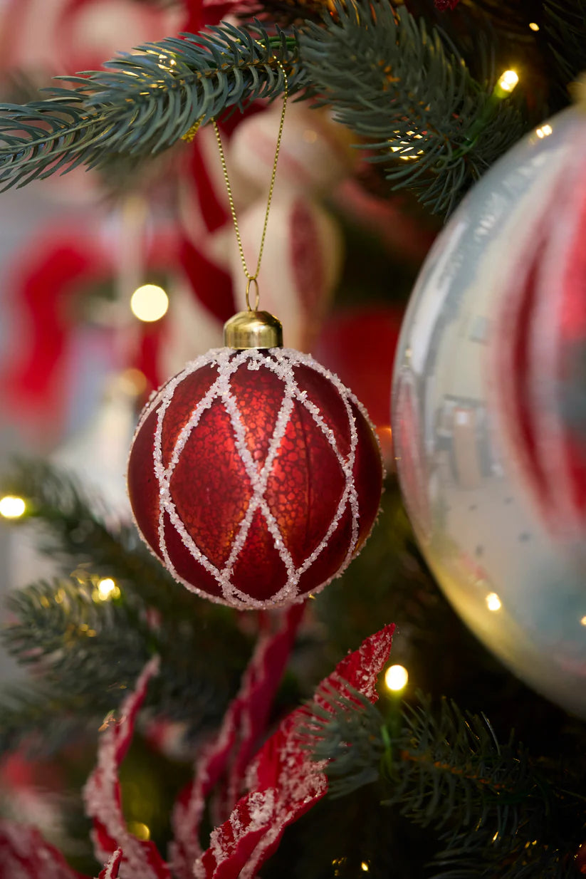 Red Crystal Quilt Bauble