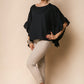 Lena Linen Blend Top Navy