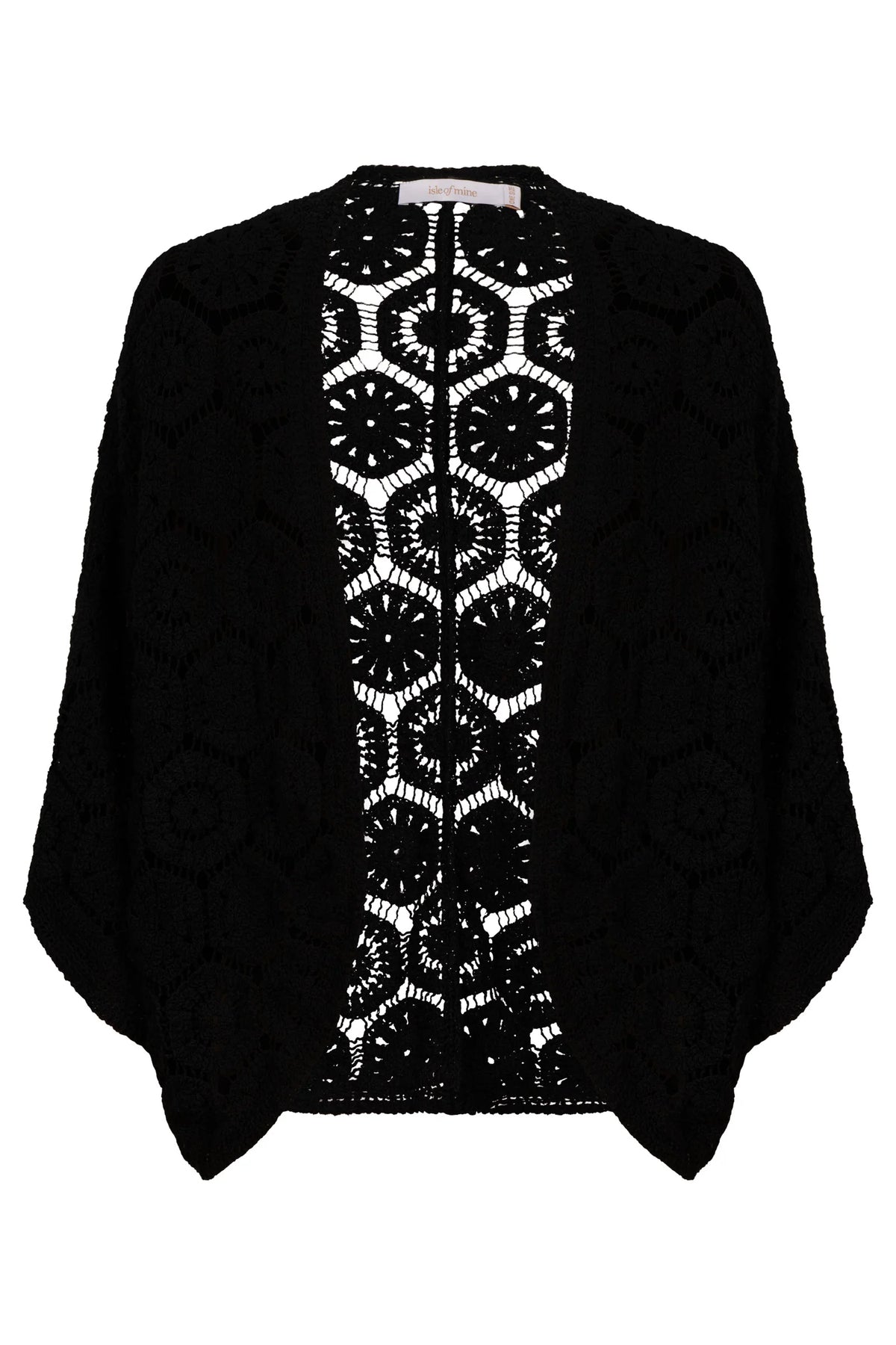 Maggie Crochet Cape - Black (One Size)