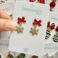 Snowflake Christmas Earring in Red & Gold