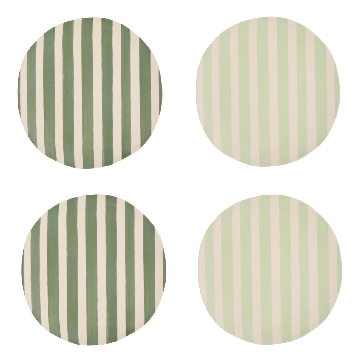 Saltara Bamboo Fibre Dinner Plates 4pcs Set Dark Green & Mint Green