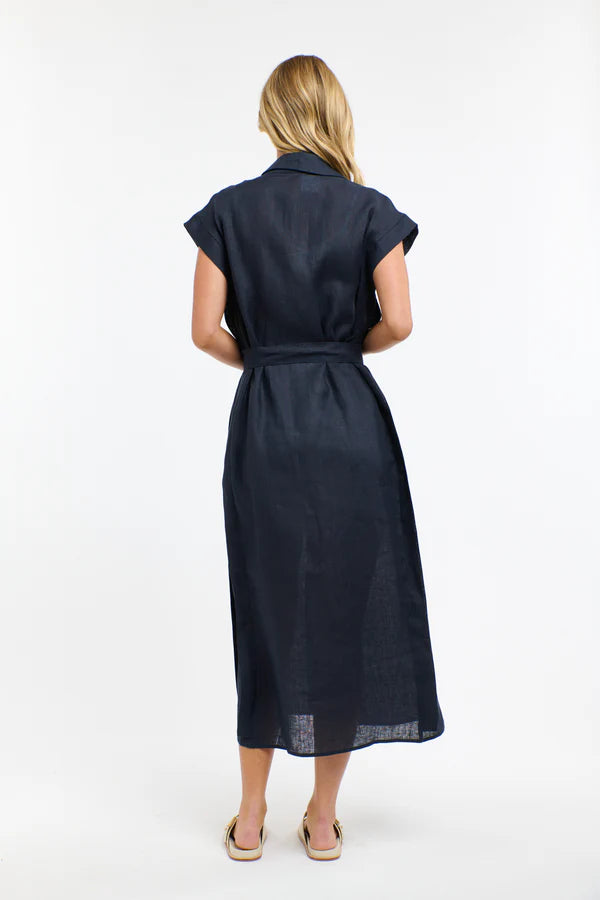 Estivo Linen Dress Navy