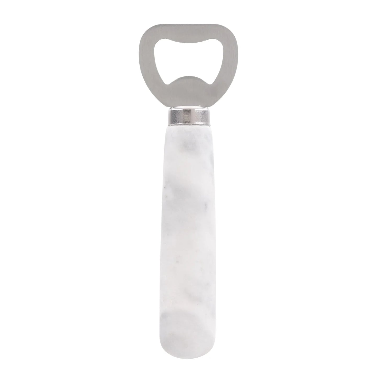 Marble Bottle Opener White Grey & Silver
