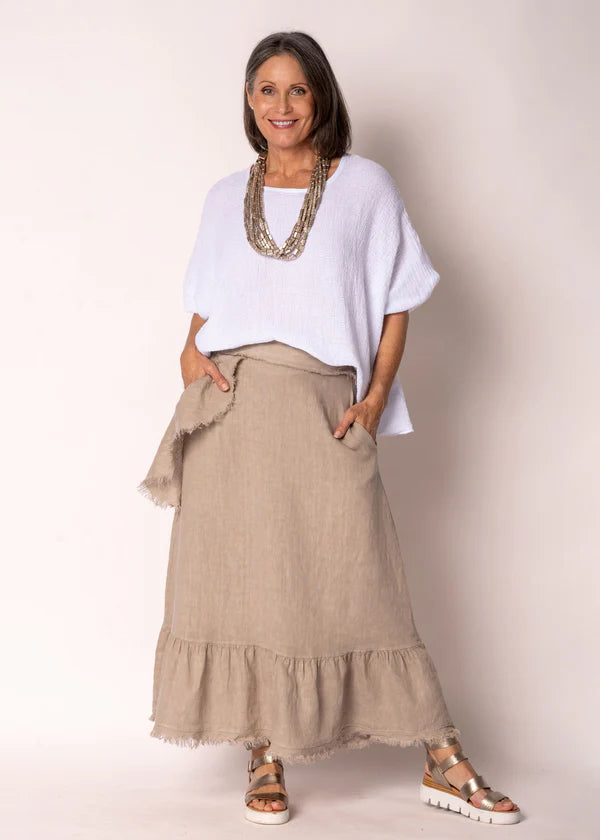 Gessica Linen Skirt Latte