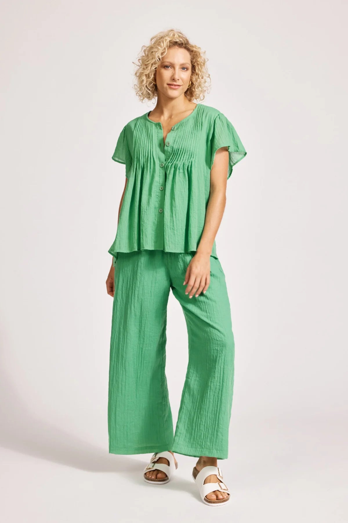 Orsula Button Top Jade