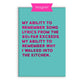 Song Lyrics Fridge Magnet