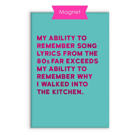 Song Lyrics Fridge Magnet