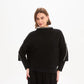 Contrast Stitch Detail Knit - Black