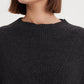 V Detail Oversized Knit Charcoal (One Size)