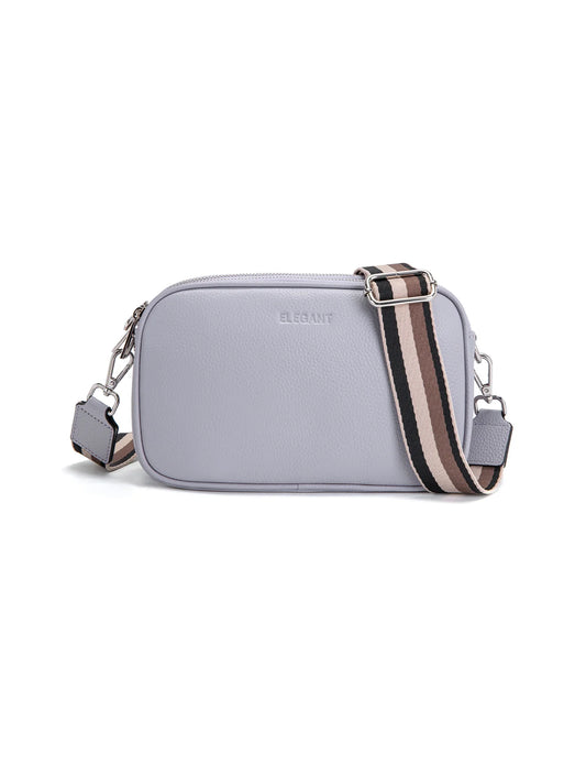 Anna Leather Bag Webbing Strap Cornflower