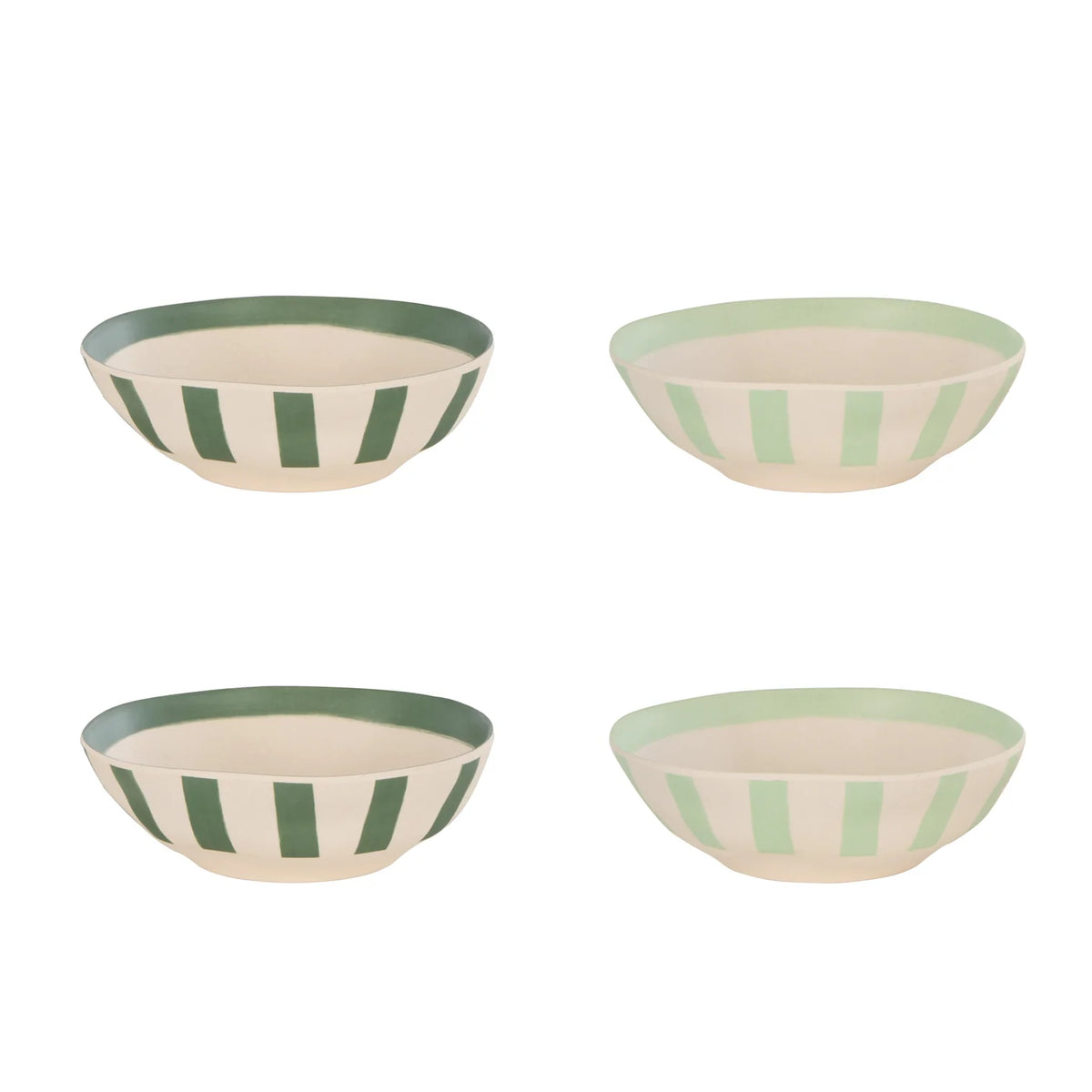 Saltara Bamboo Fibre Bowls 4pcs Set Dark Green & Mint Green