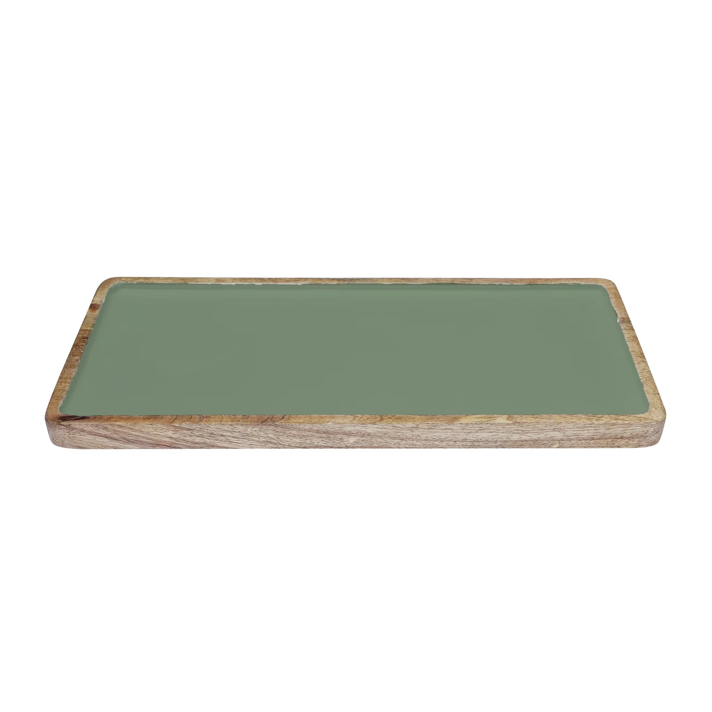 Corrine Rectangle Tray Small Green & Natural