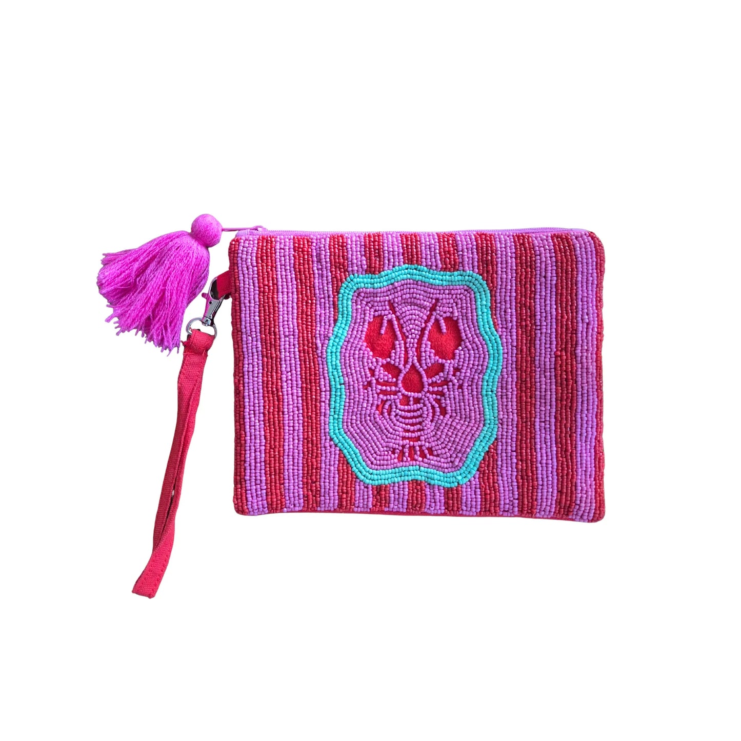 Beaded Lobster Wristlet Purse