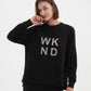 EMBOSSED METALLIC WKND SWEAT  (BLACK & SILVER)
