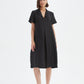 Shawl Collar Pleat Dress