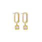 Gold Oval Crystal Earings