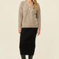 Miru Button Cardigan - Stone
