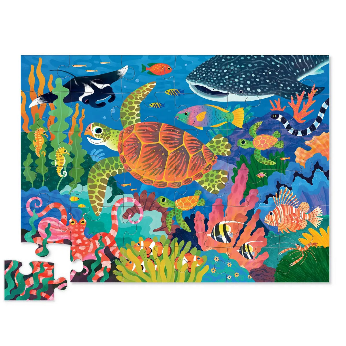 Classic Floor Puzzle 36 Pc - Sea Turtle (Foil Stamped)