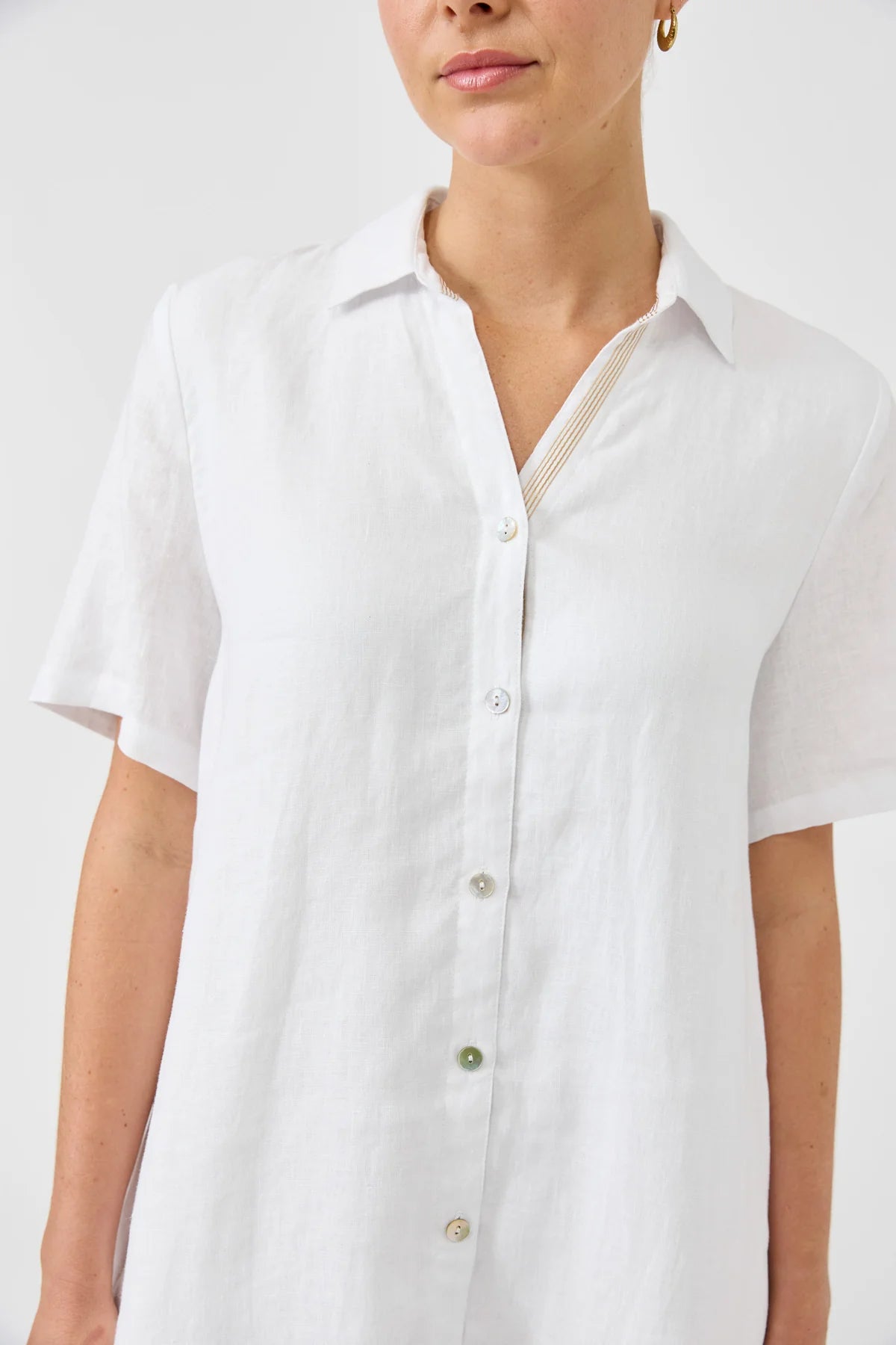 Studio Short Shirt Dress White