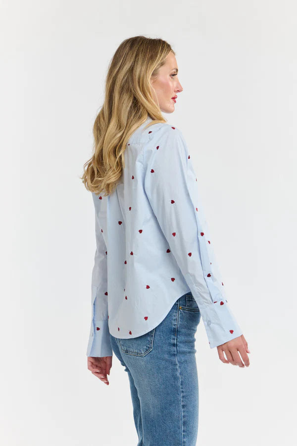 Queen of Hearts Shirt - Sky Blue