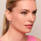 Silver Oval Crystal Earrings