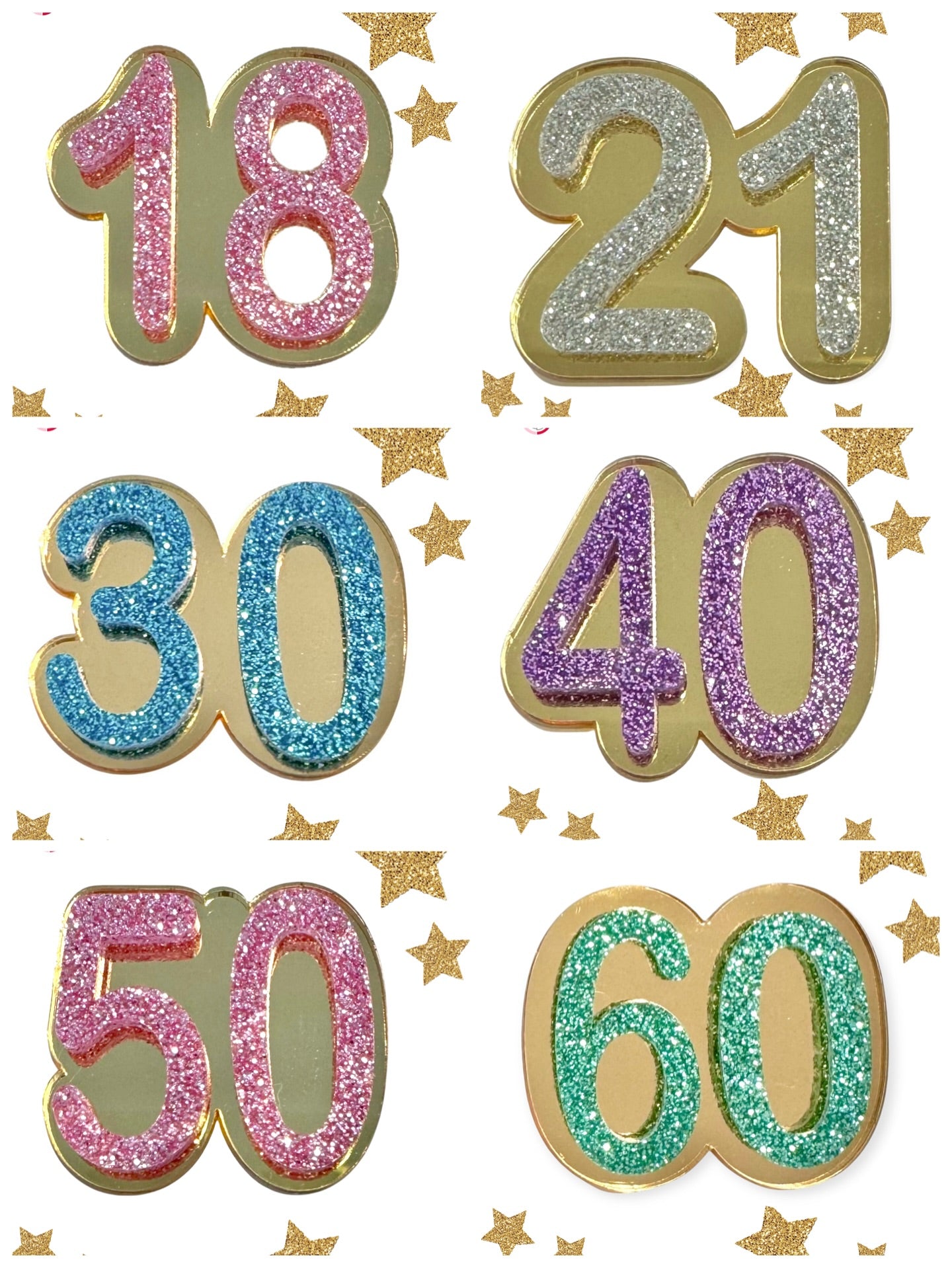 18 Birthday Brooch (Gold / Pink)