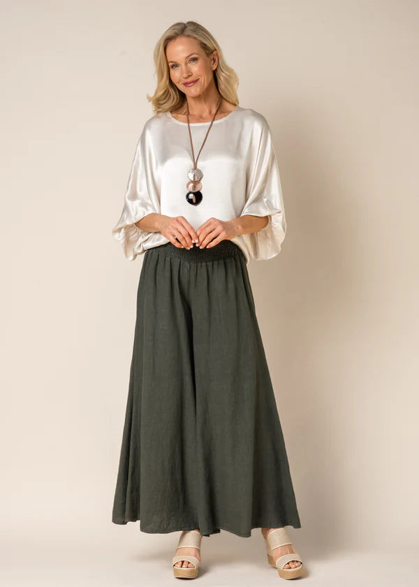 Diana Linen Pant Khaki  (One Size)