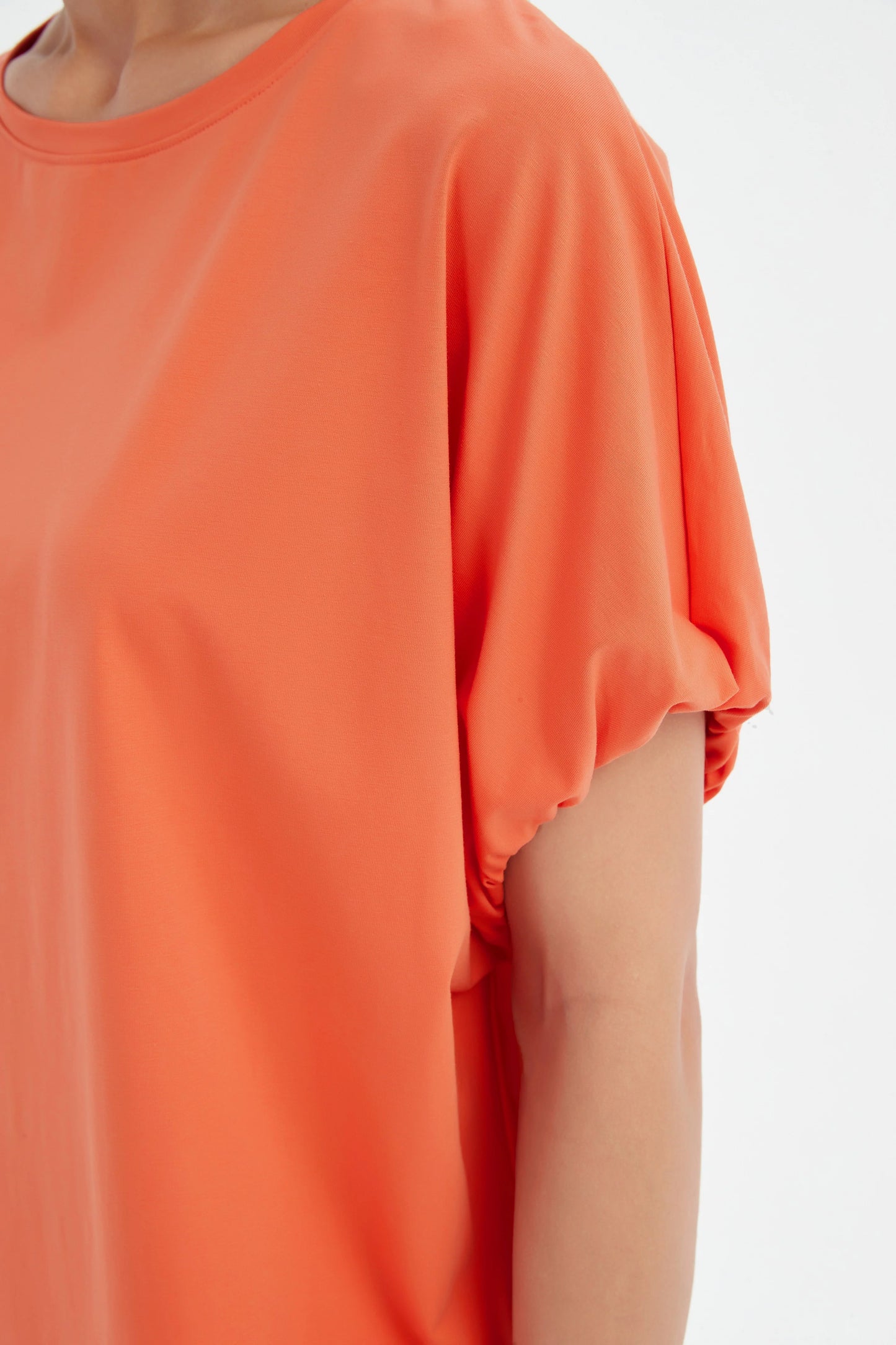 Bubble Sleeve Tee -  Orange Ember
