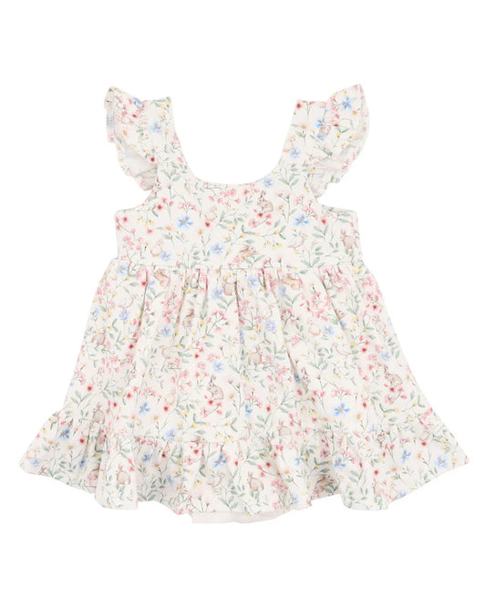 BONNIE PRINT ORGANIC OVERLAY DRESS