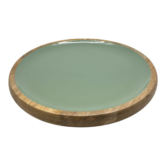 Corrine Circular Tray Green & Natural