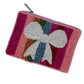 Rainbow Stripe Beaded Bow Coin Purse