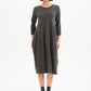 DIAGONAL SEAM KNIT DRESS - Charcoal