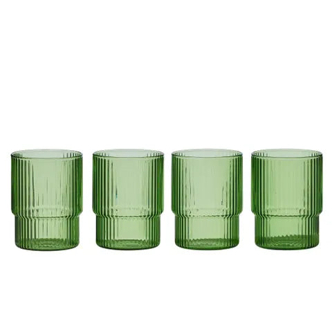 Cortes Set of 4 Green Glass Tumblers