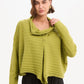 Cowl Neck  Button Knit - Deep Citrus
