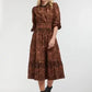 Evermore Dress - Cognac / Black