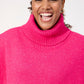 Valenza Knit Poncho - Hot Pink (One Size)