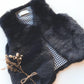 Girls Fur Vest - Navy