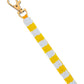 Stripey Beaded Keychain - Yellow