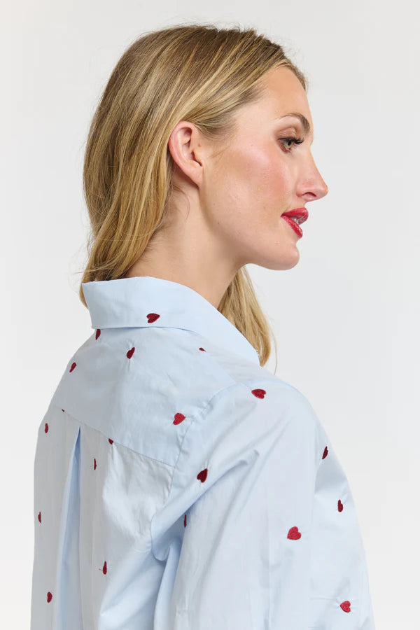 Queen of Hearts Shirt - Sky Blue