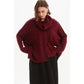 Boxy Rib Sleeve Knit - Wine