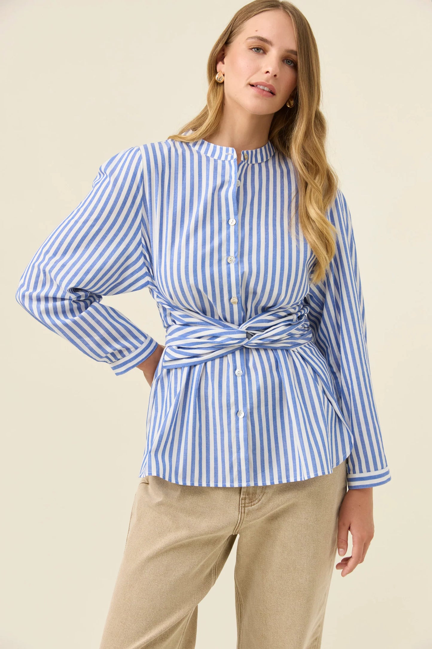 Quinn Wrap Shirt - Cobalt