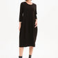 DIAGONAL SEAM KNIT DRESS - Chocolate