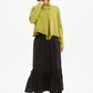 Cowl Neck  Button Knit - Deep Citrus