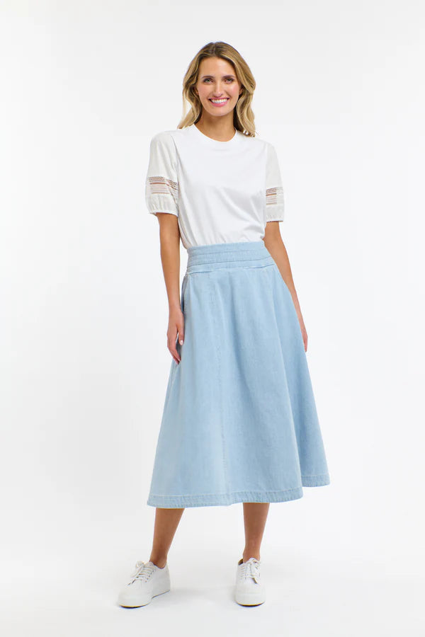 Alex Cotton Sleeve Tee - White