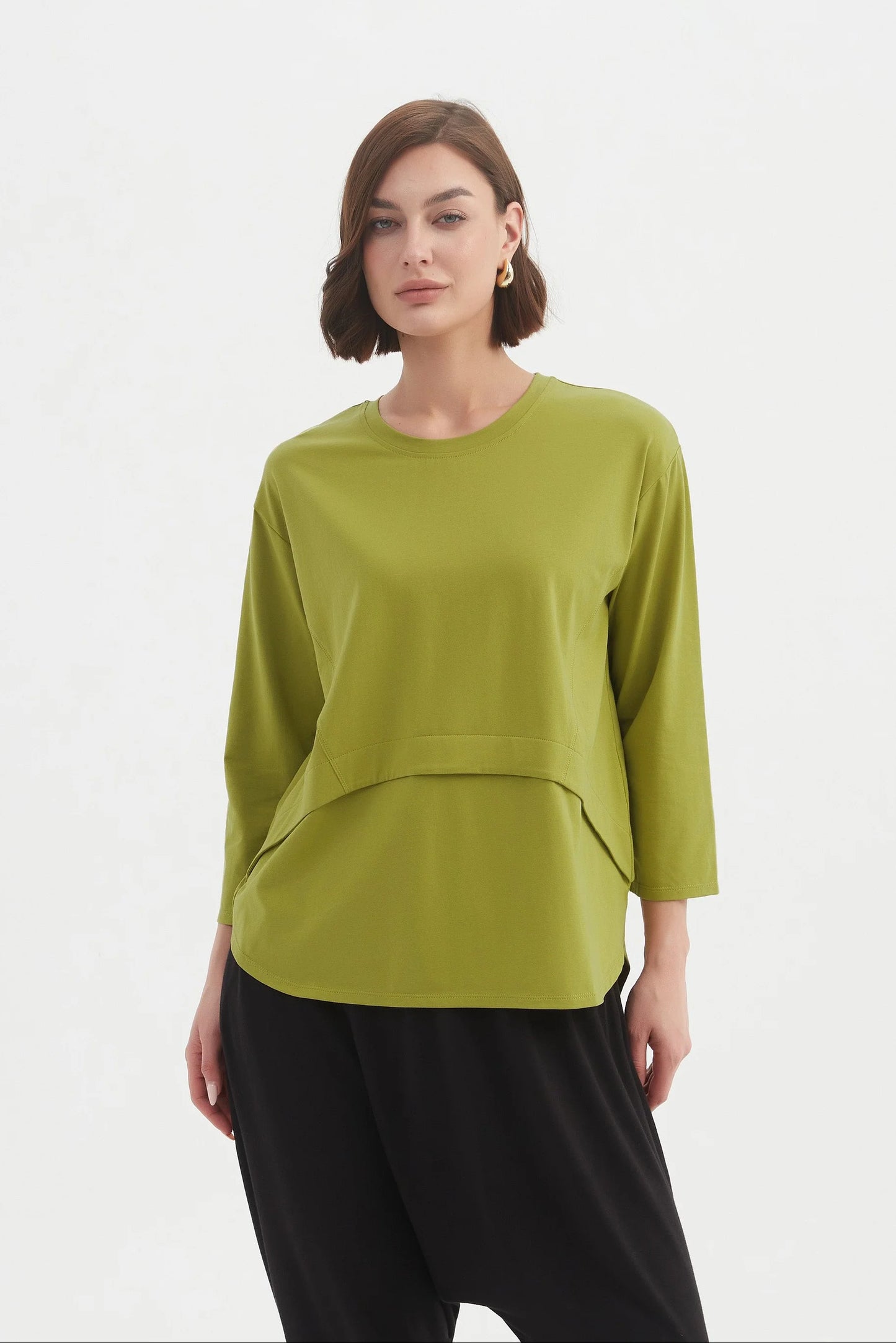 Curved Seam Top - Chartreuse